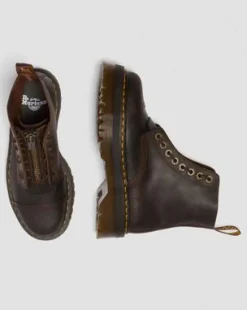 Sinclair Crazy Horse leren platform laarzen in Donkerbruin