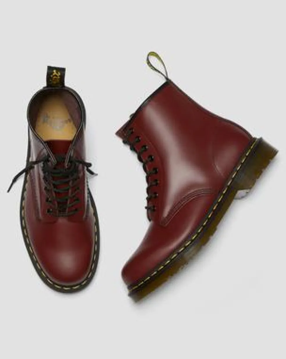 1460 Smooth Leren Veterlaarzen in Cherry Red