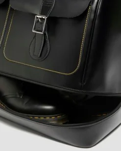Smooth Leren Weekender Tas in Zwart
