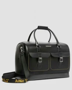 Smooth Leren Weekender Tas in Zwart