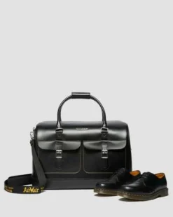 Smooth Leren Weekender Tas in Zwart