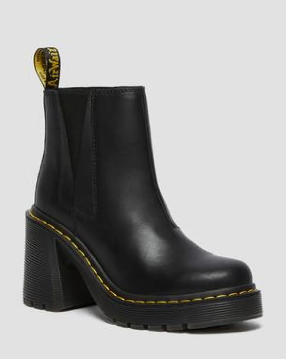 Spence Leren Chelsea Boots met Uitlopende Hak in Zwart