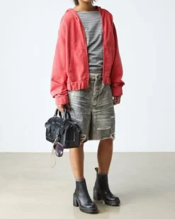 Spence Leren Chelsea Boots met Uitlopende Hak in Zwart