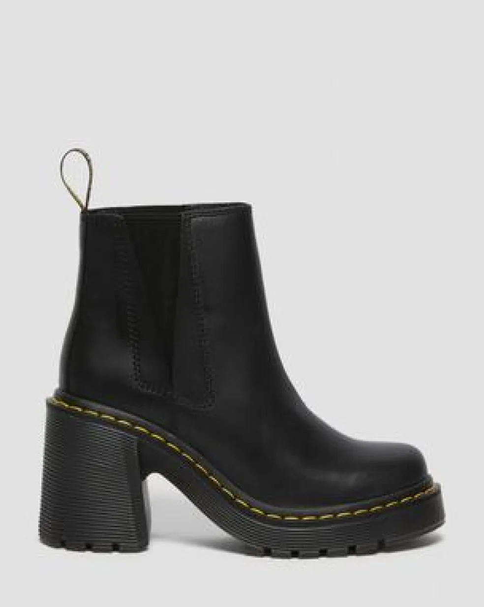 Spence Leren Chelsea Boots met Uitlopende Hak in Zwart