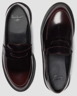 Temara Arcadia Leren Loafers in Cherry Red