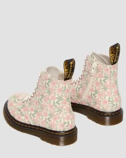 Toddler 1460 Floral leren laarzen in Cloud Cream