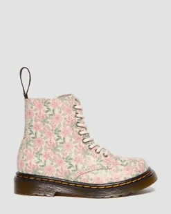 Toddler 1460 Floral leren laarzen in Cloud Cream