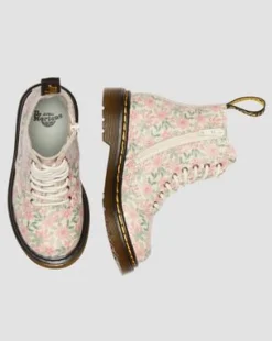 Toddler 1460 Floral leren laarzen in Cloud Cream