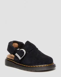 Toddler Jorgie suède mules in Zwart