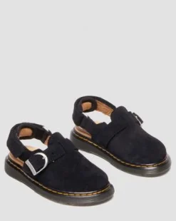 Toddler Jorgie suède mules in Zwart
