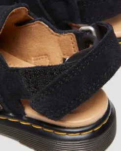 Toddler Jorgie suède mules in Zwart