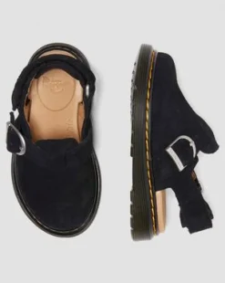 Toddler Jorgie suède mules in Zwart