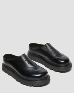 VENT XX02 leren mules in Zwart