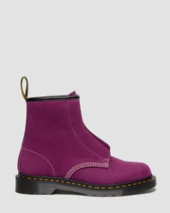 1460 VETERLOZE NUBUCK SLIP-ON LAARZEN in Paars