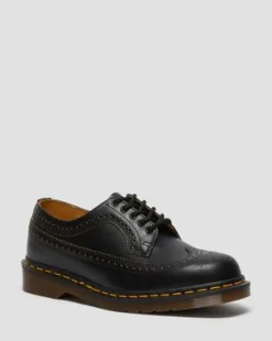 Vintage 3989 Quilon Leren Brogue Schoenen in Zwart