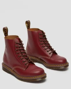 Vintage 1460 Quilon Leren Enkellaarzen in Rood