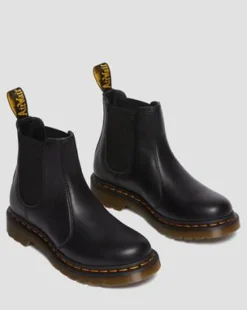 2976 Virginia Leren Chelsea Boots in Zwart
