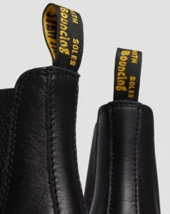 2976 Virginia Leren Chelsea Boots in Zwart