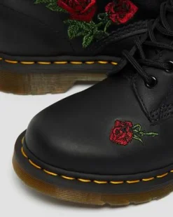 1460 Vonda Rose Leren Veterlaarzen met Bloemenprint in Zwart