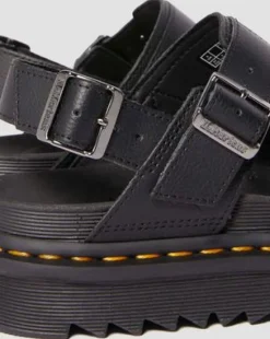 Voss II Athena leren sandalen met riem in Zwart