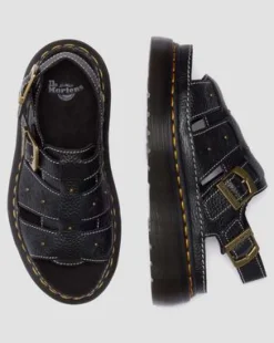 Wrenlie Nappaleren Fisherman Platformsandalen met Open Teen in Zwart