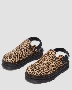 Zebzag Casual suède slingback platform mules in Licht Bruin