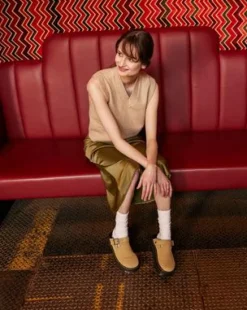 Zebzag Casual suède slingback platform mules in Solbrun