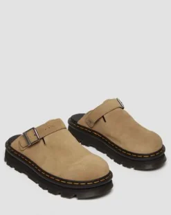 Zebzag Casual suède slingback platform mules in Solbrun