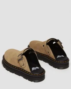 Zebzag Casual suède slingback platform mules in Solbrun