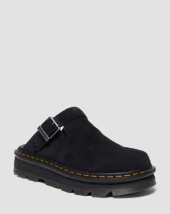 Zebzag Casual suède slingback platform mules in Zwart