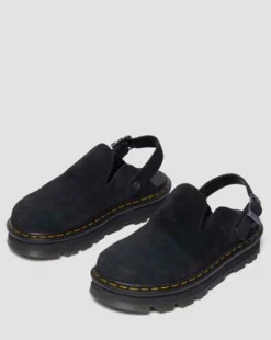 Zebzag Casual suède slingback platform mules in Zwart