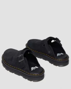 Zebzag Casual suède slingback platform mules in Zwart