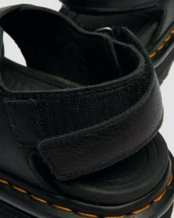 Zebzag Pisa Leren Platform Sandalen in Zwart