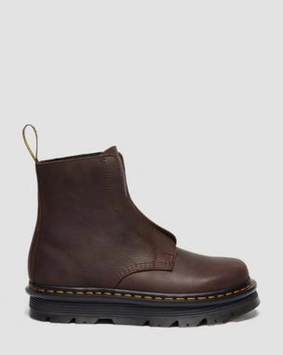Zebzag Slip-On Leren Laarzen in Donkerbruin