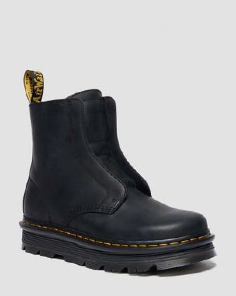 Zebzag Slip-On Leren Laarzen in Zwart