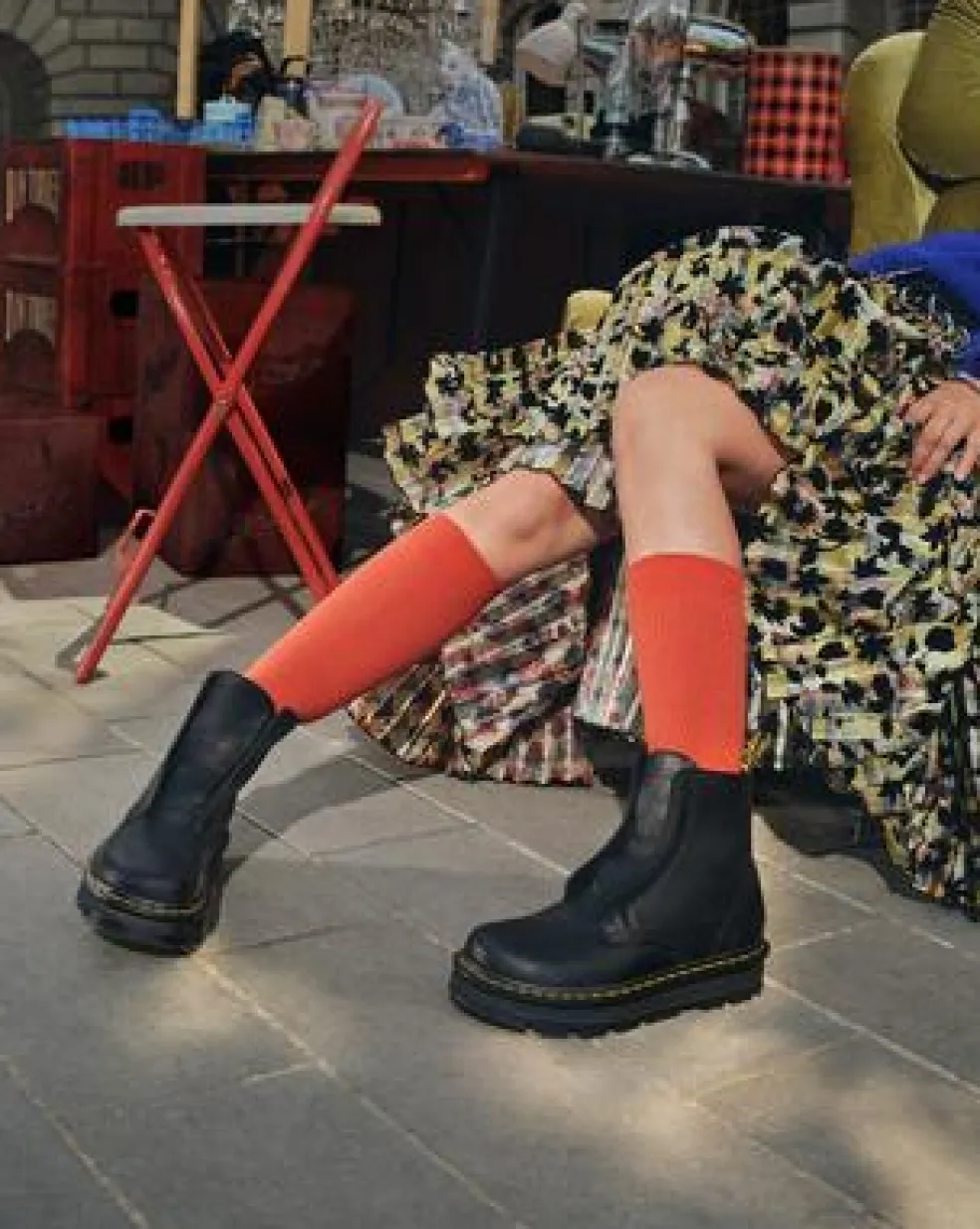 Zebzag Slip-On Leren Laarzen in Zwart