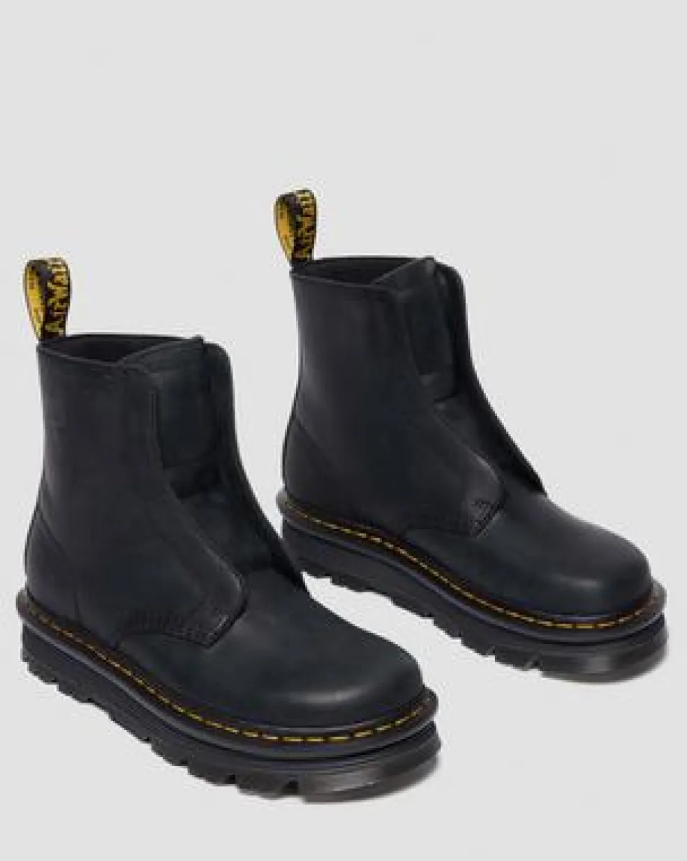 Zebzag Slip-On Leren Laarzen in Zwart