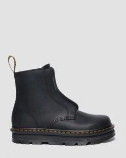 Zebzag Slip-On Leren Laarzen in Zwart