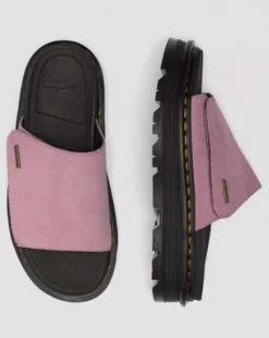 Zebzag Suède Platform Slides in Dusty Roze