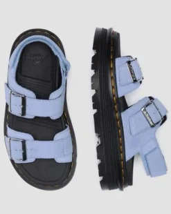 Zebzag Suède Sandalen in Korenbloemblauw
