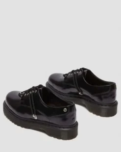 Zeffir Leren Bex Schoenen met Vijf Veterogen in Zwart